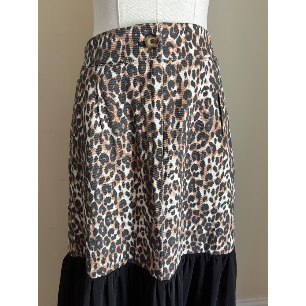 NWT Dressed in LALA Cause a Riot Leopard & Lace Maxi Skirt Mixed Media Medium - Picture 6 of 10